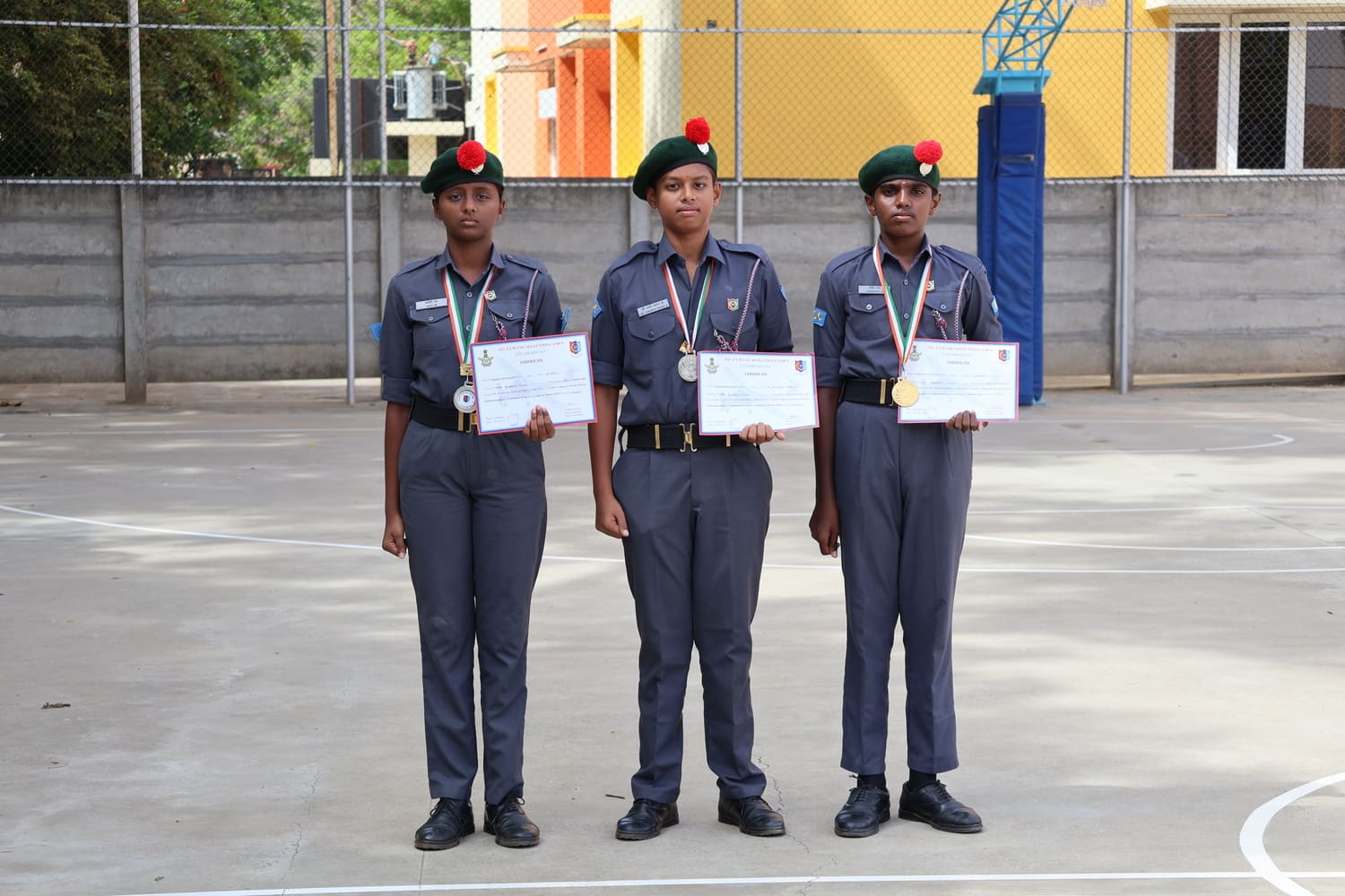 Drill Competition winners with their certificates